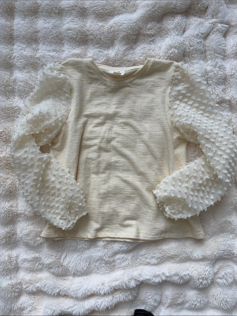 Maeve Cream Puff-Sleeve Top